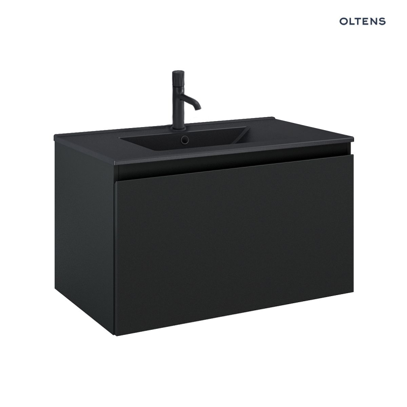 Zestaw Vernal umywalka z szafką 80 cm czarny mat OLTENS 68015300