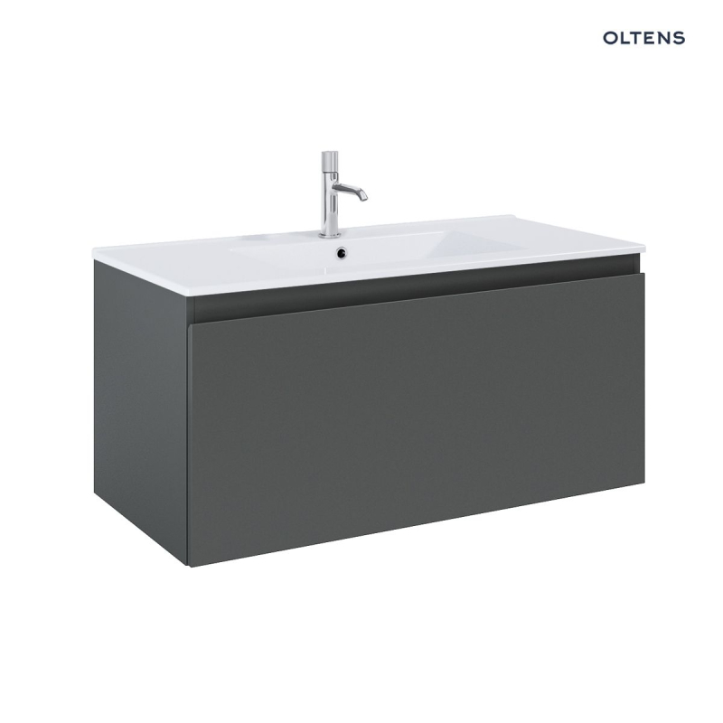 Zestaw Vernal umywalka z szafką 100 cm biały/grafit mat OLTENS 68016400