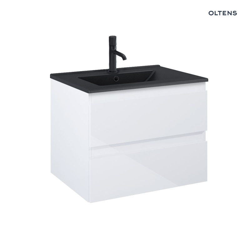 Zestaw Vernal umywalka z szafką 60 cm czarny mat/biały połysk OLTENS 68036000
