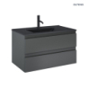Zestaw Vernal umywalka z szafką 80 cm czarny mat/grafit mat OLTENS 68037400
