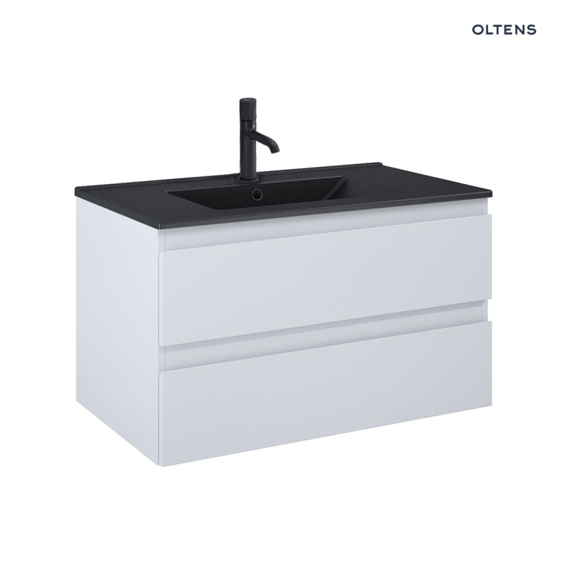 Zestaw Vernal umywalka z szafką 80 cm czarny mat/szary mat OLTENS 68037700