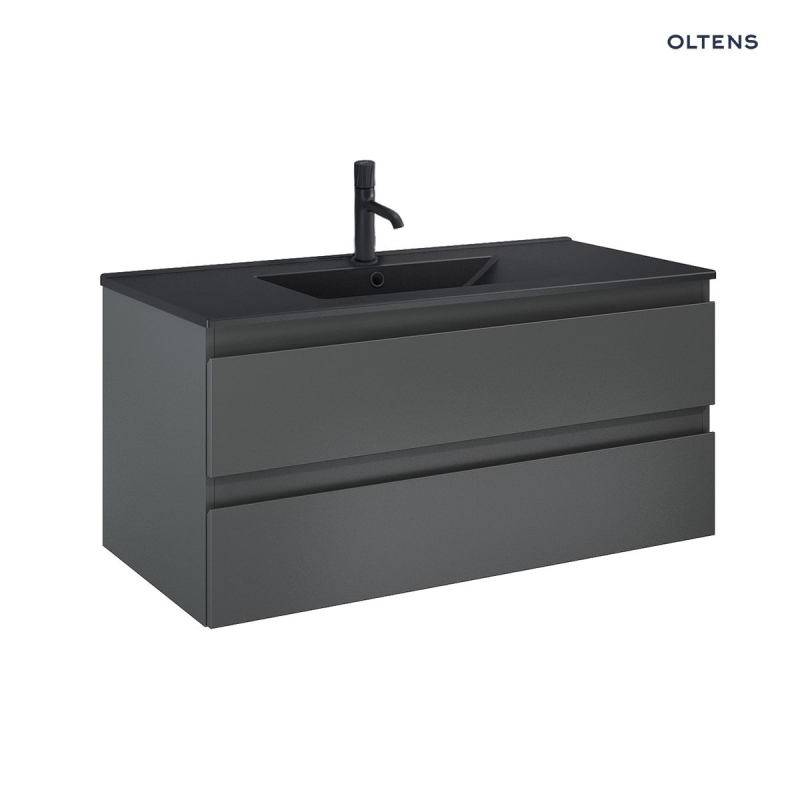 Zestaw Vernal umywalka z szafką 100 cm czarny mat/grafit mat OLTENS 68038400