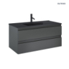 Zestaw Vernal umywalka z szafką 100 cm czarny mat/grafit mat OLTENS 68038400