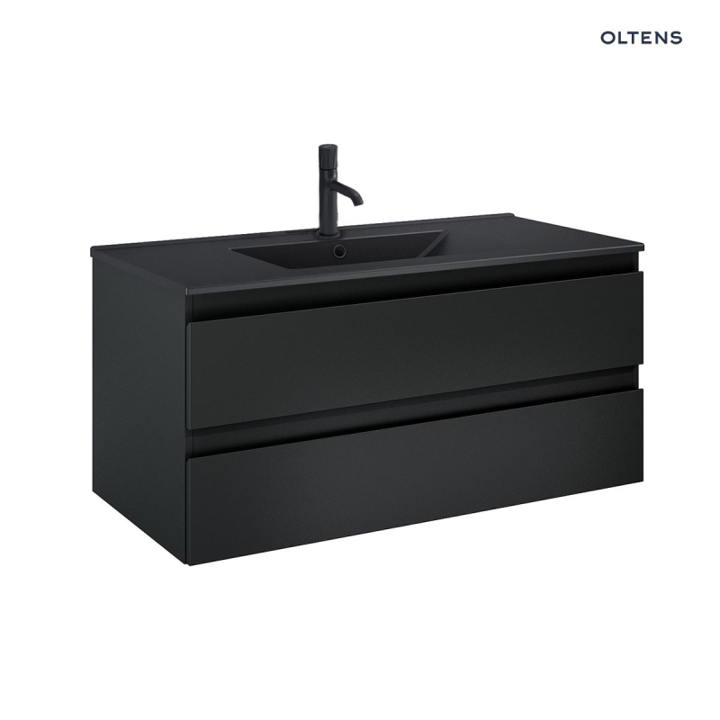 Zestaw Vernal umywalka z szafką 100 cm czarny mat OLTENS 68038300
