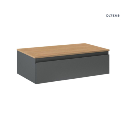 Vernal szafka 80 cm podumywalkowa wisząca z blatem grafit mat/dąb OLTENS 68108400