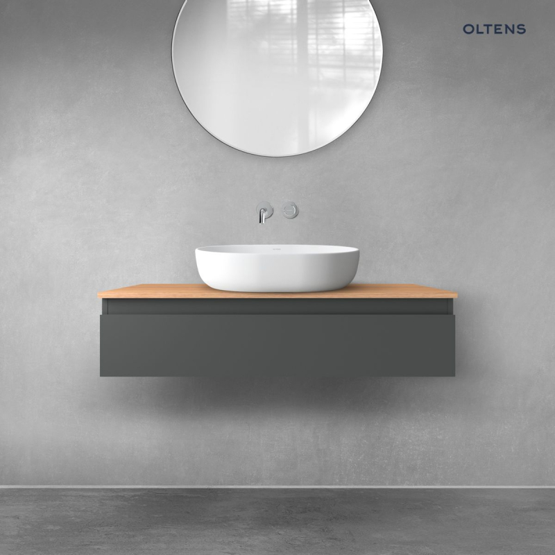 Vernal szafka 100 cm podumywalkowa wisząca z blatem grafit mat/dąb OLTENS 68109400