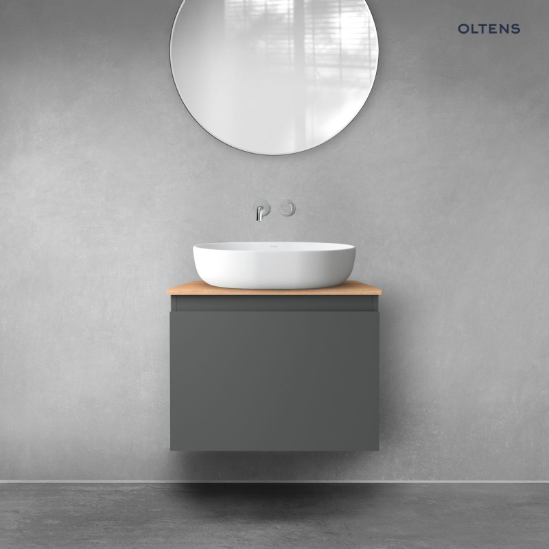 Vernal szafka 60 cm podumywalkowa wisząca z blatem grafit mt/dąb OLTENS 68111400