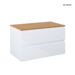 Vernal szafka 80 cm podumywalkowa wisząca z blatem biały połysk/dąb OLTENS 68125000