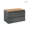 Vernal szafka 80 cm podumywalkowa wisząca z blatem grafit mat/dąb OLTENS 68125400