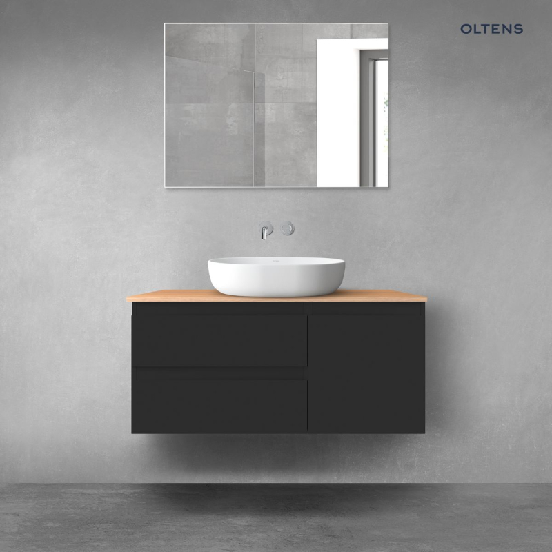Vernal zestaw mebli łazienkowych 100 cm z blatem czarny mat/dąb OLTENS 68202300