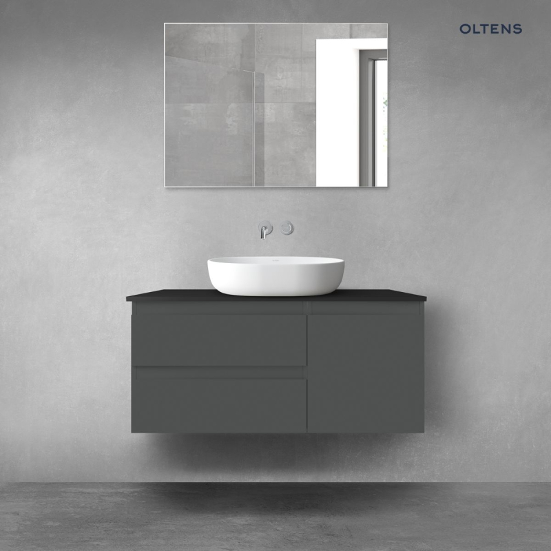 Vernal zestaw mebli łazienkowych 100 cm z blatem grafit mat/czarny połysk OLTENS 68205400