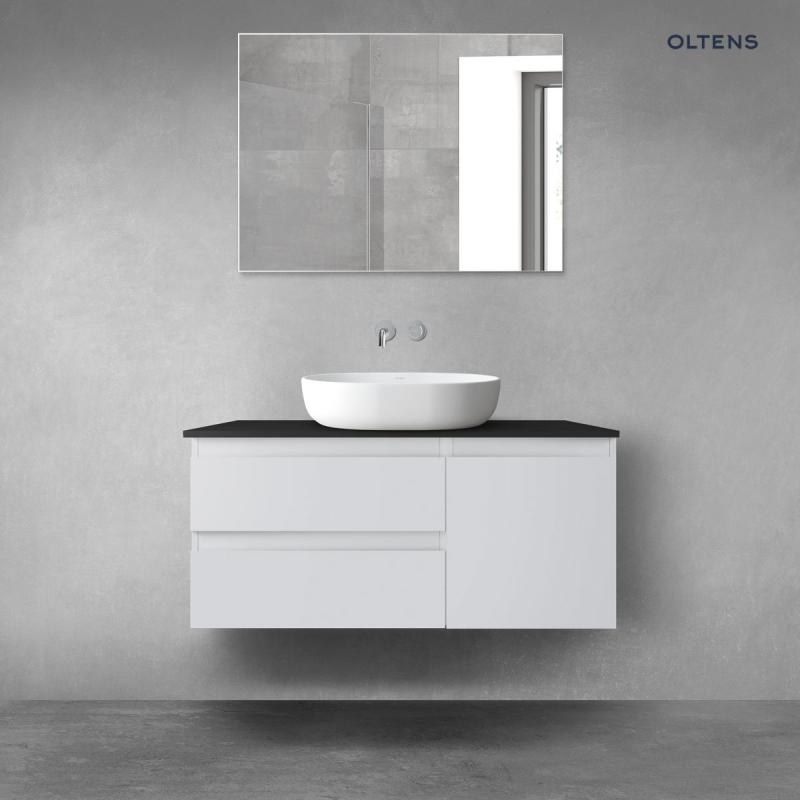 Vernal zestaw mebli łazienkowych 100 cm z blatem szary mat/czarny mat OLTENS 68206700