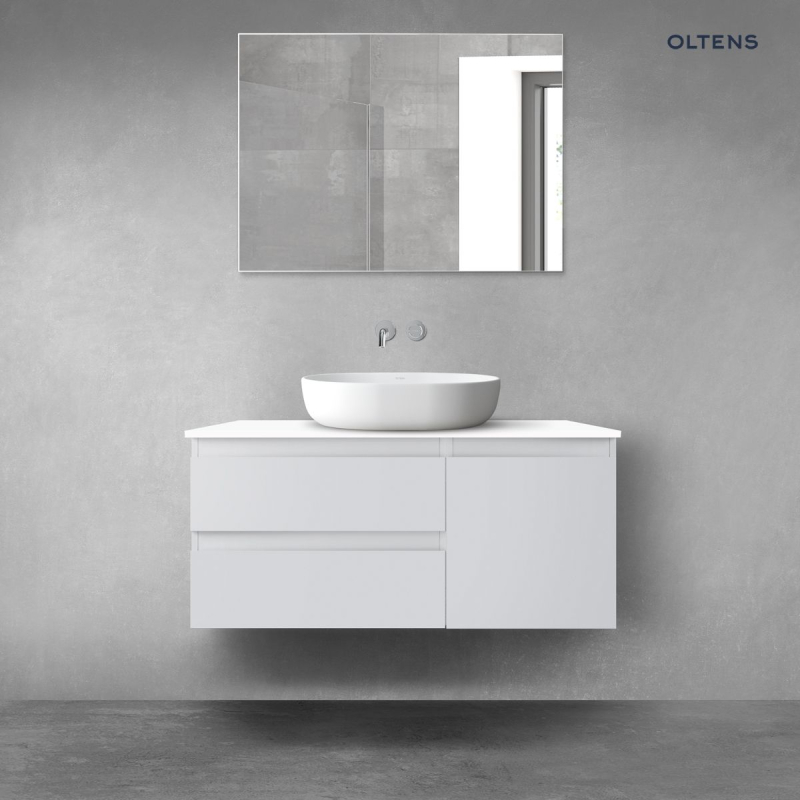 Vernal zestaw mebli łazienkowych 100 cm z blatem szary mat/bały połysk OLTENS 68207700