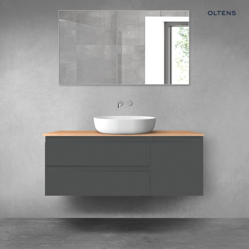 Vernal zestaw mebli łazienkowych 120 cm z blatem grafit mat/dąb OLTENS 68210400