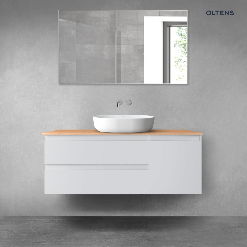 Vernal zestaw mebli łazienkowych 120 cm z blatem szary mat/dąb OLTENS 68210700