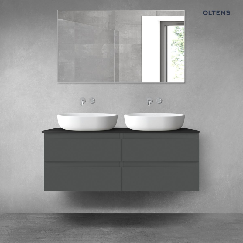 Vernal zestaw mebli łazienkowych 120 cm z blatem grafit mat/czarny mat OLTENS 68217400