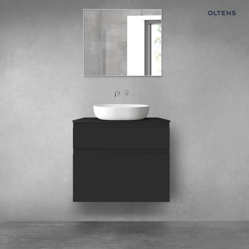 Vernal zestaw mebli łazienkowych 80 cm z blatem czarny mat OLTENS 68219300