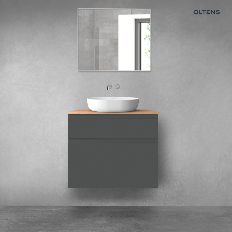 Vernal zestaw mebli łazienkowych 80 cm z blatem grafit mat/dąb OLTENS 68223400