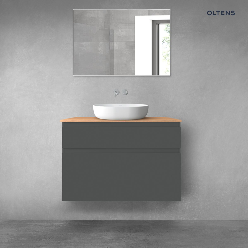 Vernal zestaw mebli łazienkowych 100 cm z blatem grafit mat/dąb OLTENS 68224400
