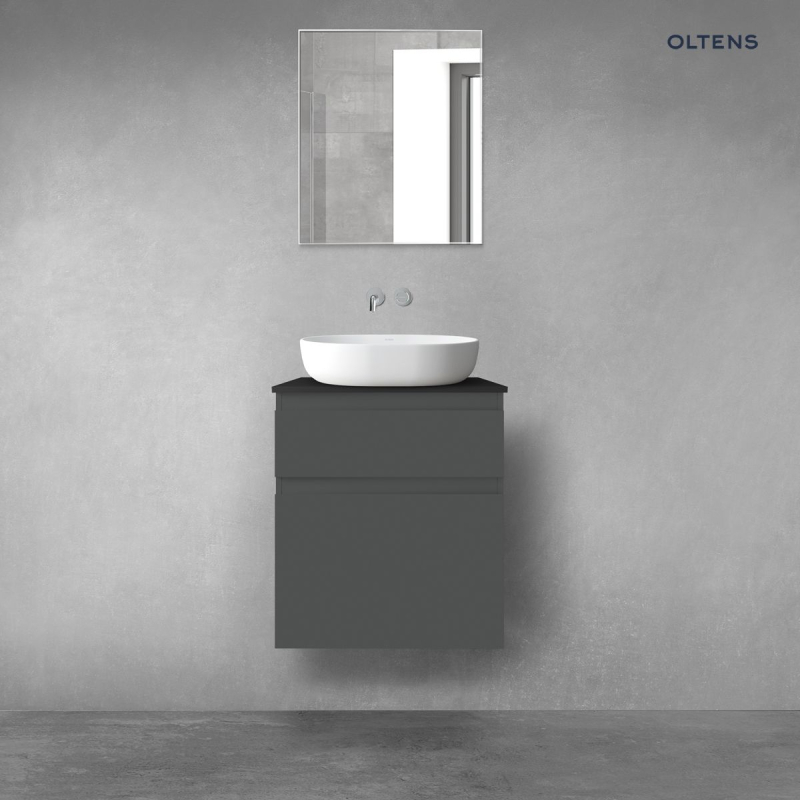 Vernal zestaw mebli łazienkowych 60 cm z blatem grafit mat/czarny mat OLTENS 68230400
