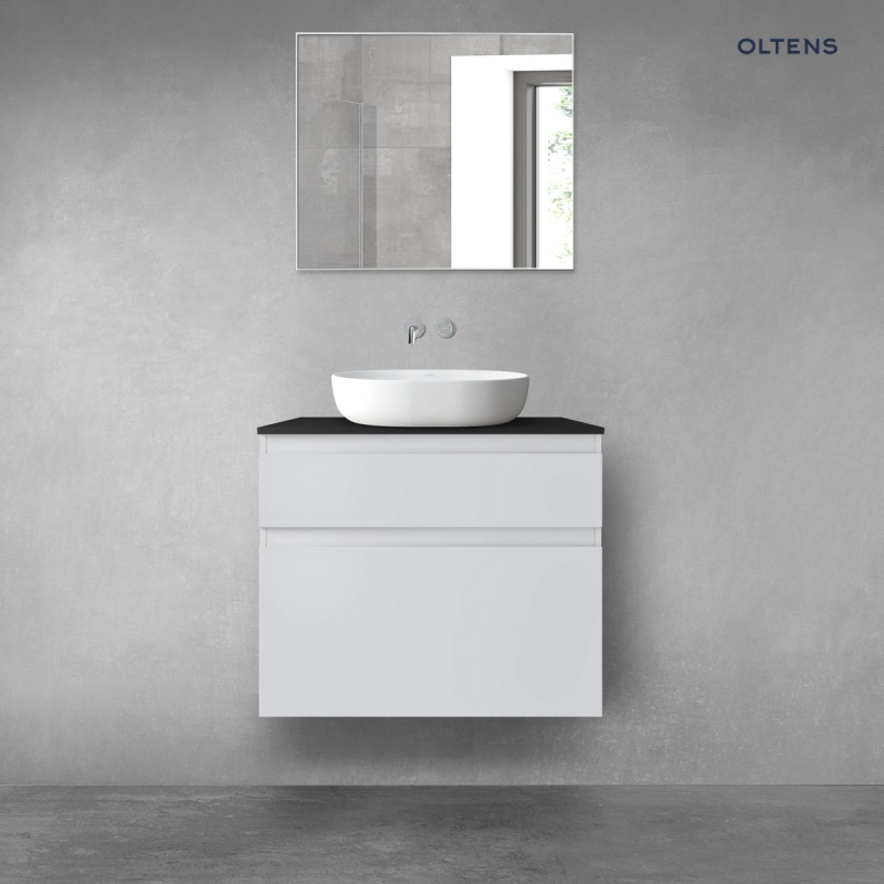 Vernal zestaw mebli łazienkowych 80 cm z blatem szary mat/czarny mat OLTENS 68231700