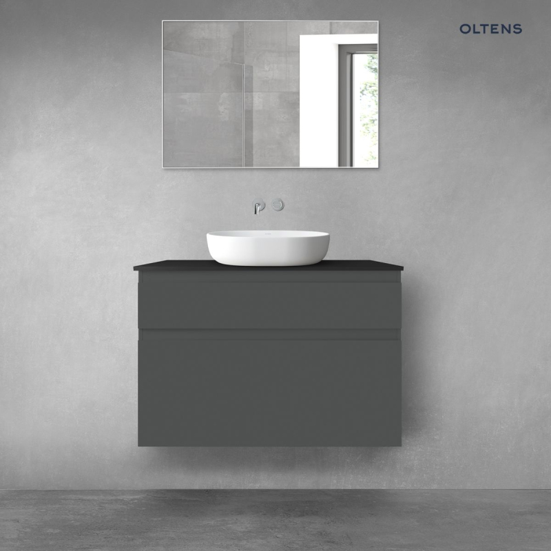 Vernal zestaw mebli łazienkowych 100 cm z blatem grafit mat/czarny mat OLTENS 68232400