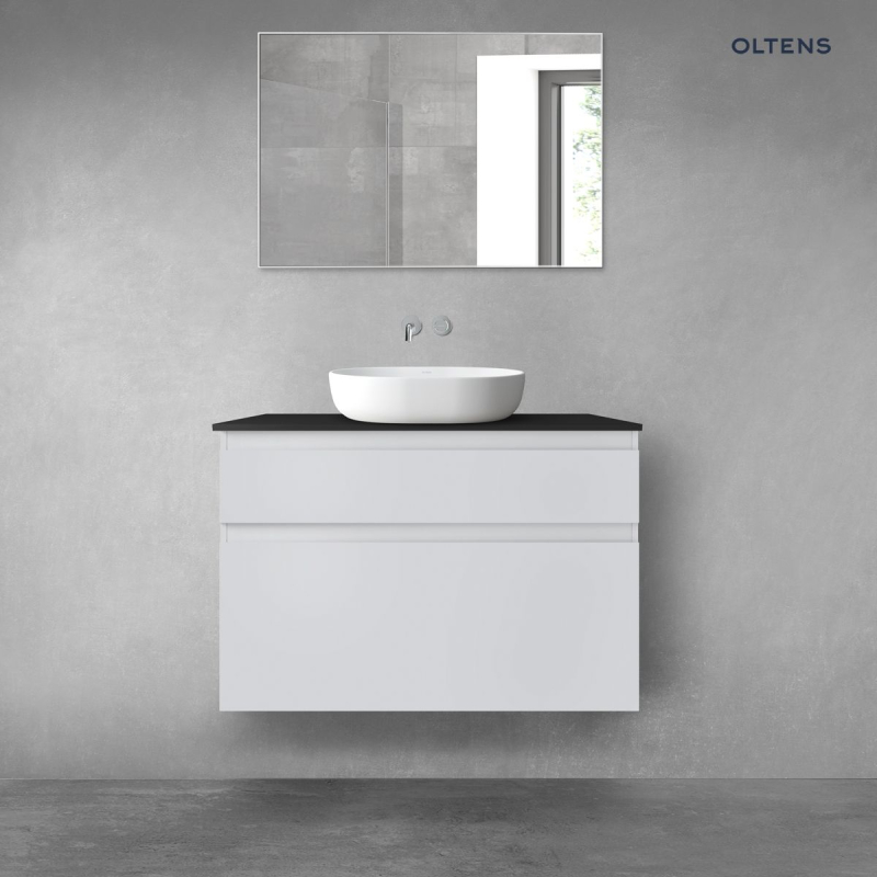 Vernal zestaw mebli łazienkowych 100 cm z blatem szary mat/czarny mat OLTENS 68232700