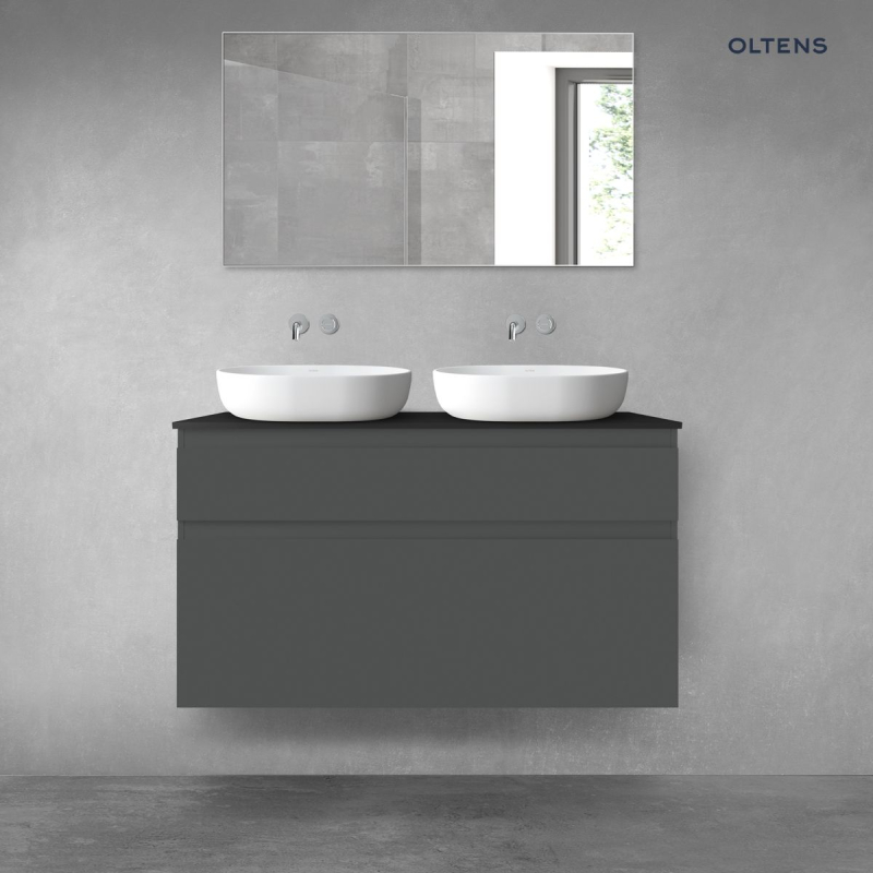 Vernal zestaw mebli łazienkowych 120 cm z blatem grafit mat/czarny mat OLTENS 68233400