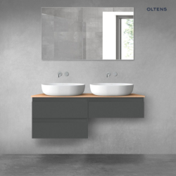Vernal zestaw mebli łazienkowych 120 cm z blatem grafit mat/dąb OLTENS 68235400