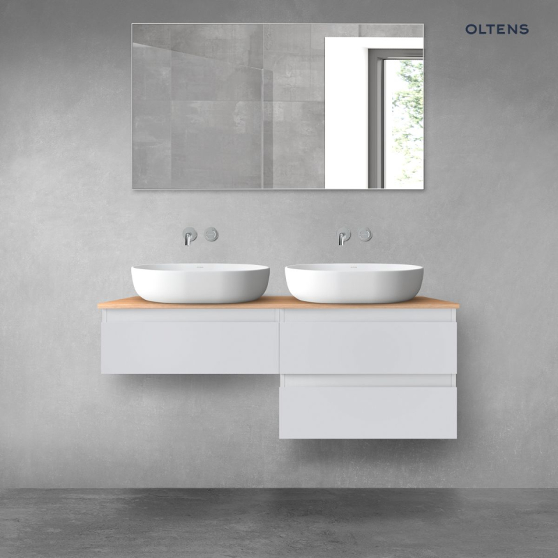Vernal zestaw mebli łazienkowych 120 cm z blatem szary mat/dąb OLTENS 68235700
