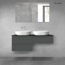 Vernal zestaw mebli łazienkowych 120 cm z blatem grafit mat/czarny mat OLTENS 68237400