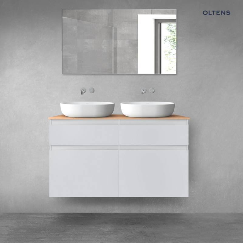 Vernal zestaw mebli łazienkowych 120 cm z blatem szary mat/dąb OLTENS 68301700