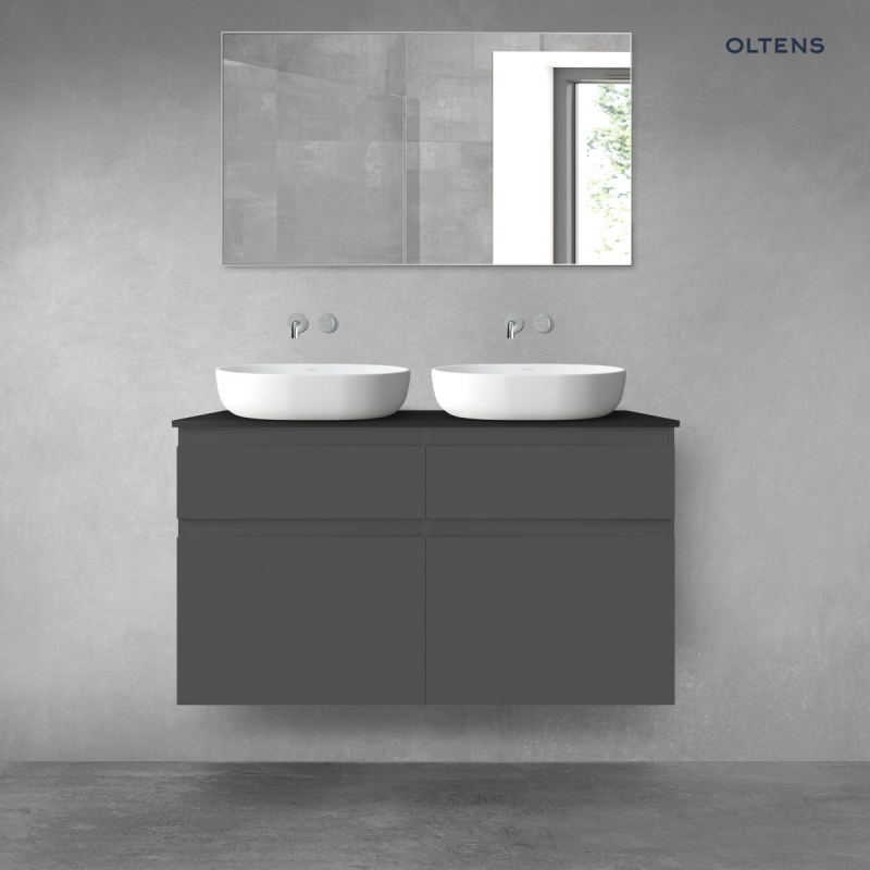 Vernal zestaw mebli łazienkowych 120 cm z blatem grafit mat/czarny mat OLTENS 68303400