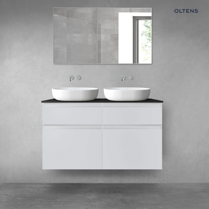 Vernal zestaw mebli łazienkowych 120 cm z blatem szary mat/czarny mat OLTENS 68303700