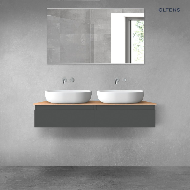 Vernal zestaw mebli łazienkowych 120 cm z blatem grafit mat/dąb OLTENS 68239400