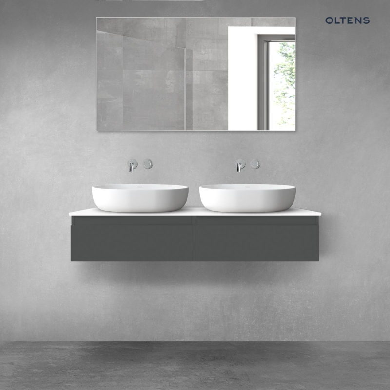 Vernal zestaw mebli łazienkowych 120 cm z blatem grafit mat/biały połysk OLTENS 68240400