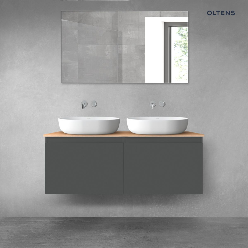 Vernal zestaw mebli łazienkowych 120 cm z blatem grafit mat/dąb OLTENS 68244400