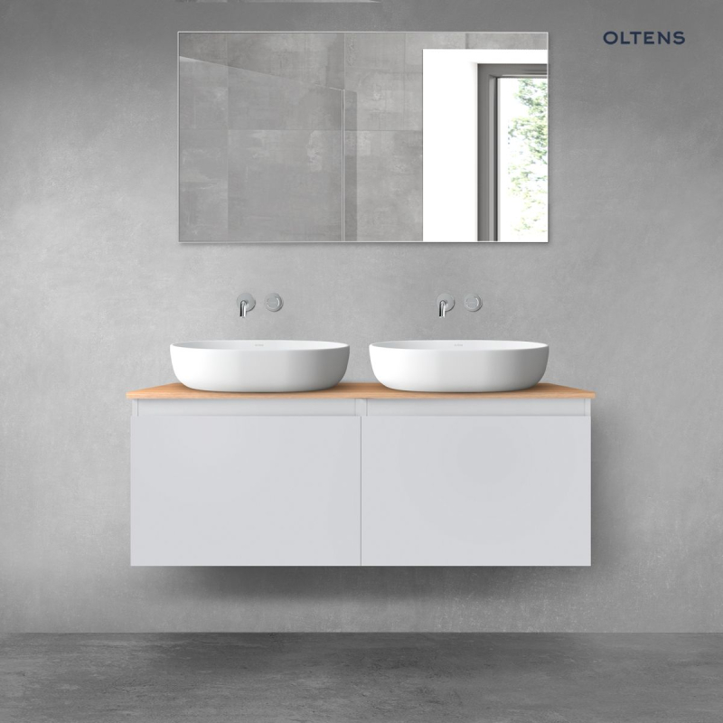 Vernal zestaw mebli łazienkowych 120 cm z blatem szary mat/dąb OLTENS 68244700