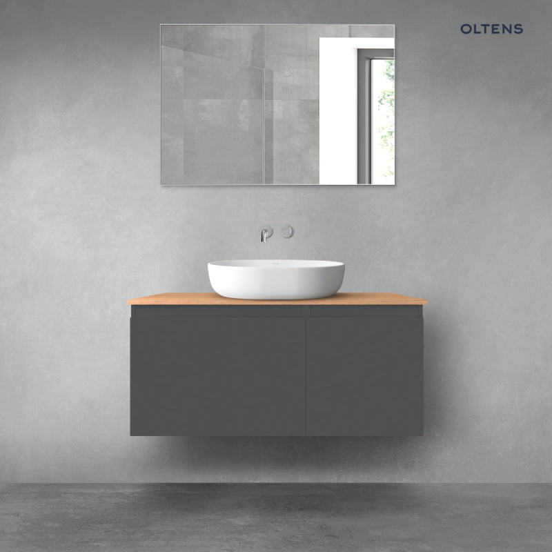 Vernal zestaw mebli łazienkowych 100 cm z blatem grafit mat/dąb OLTENS 68251400