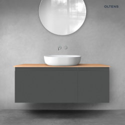 Vernal zestaw mebli łazienkowych 120 cm z blatem grafit mat/dąb OLTENS 68252400