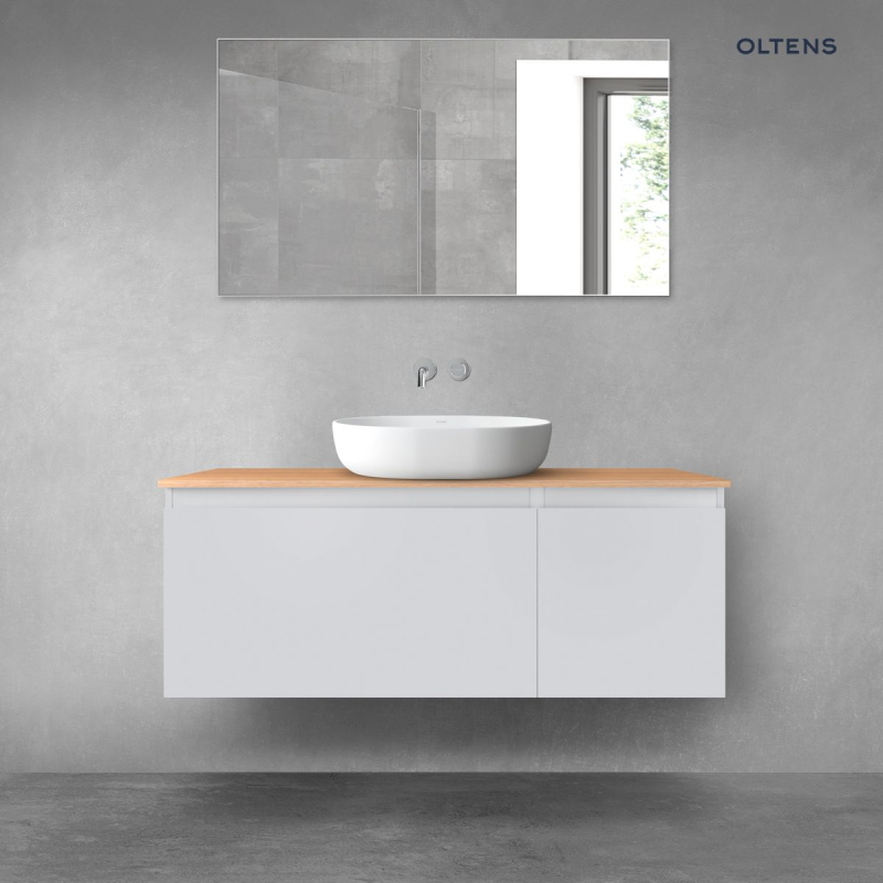 Vernal zestaw mebli łazienkowych 120 cm z blatem szary mat/dąb OLTENS 68252700