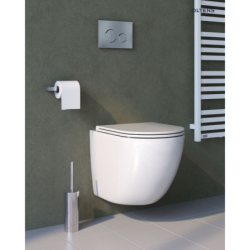 Zestaw Hamnes Kort Stille miska WC wisząca PureRim z powłoką SmartClean z deską wolnoopadającą biały OLTENS 42525000