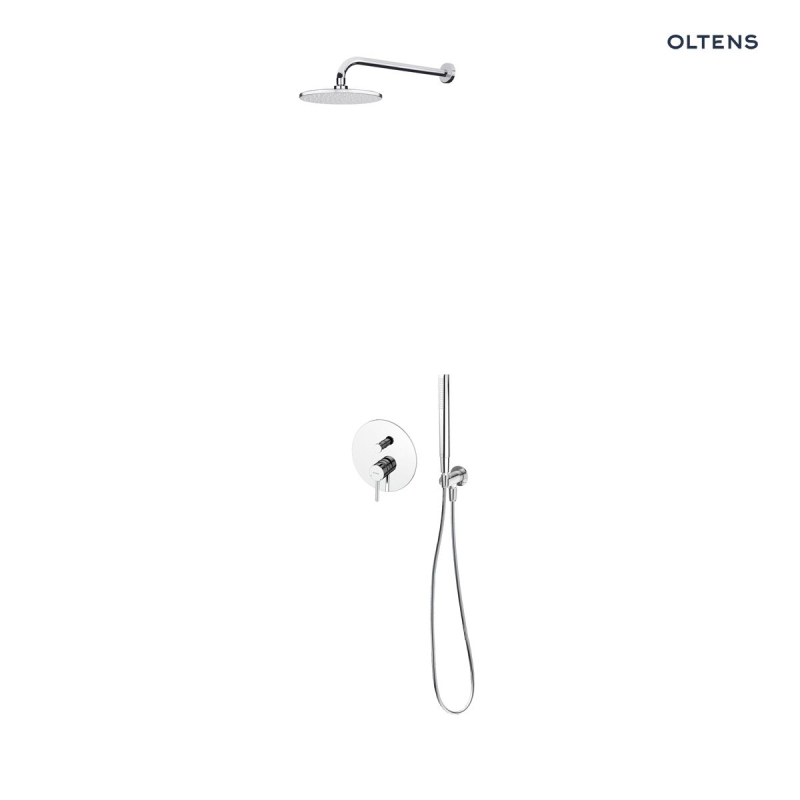 Zestaw Molle bateria podtynkowa z deszczownicą 22 cm Atran i kompletem prysznicowym Ume chrom połysk OLTENS 36614100