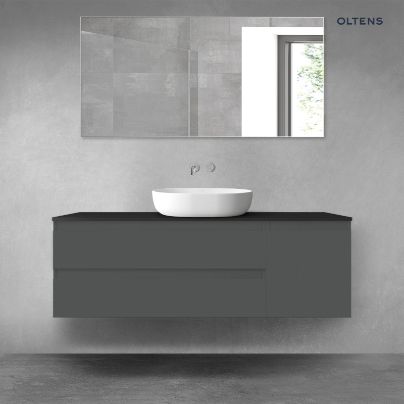 Vernal zestaw mebli łazienkowych 140 cm z blatem grafit mat/czarny mat OLTENS 68267400