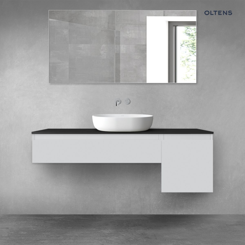 Vernal zestaw mebli łazienkowych 140 cm z blatem szary mat/czarny mat OLTENS 68286700