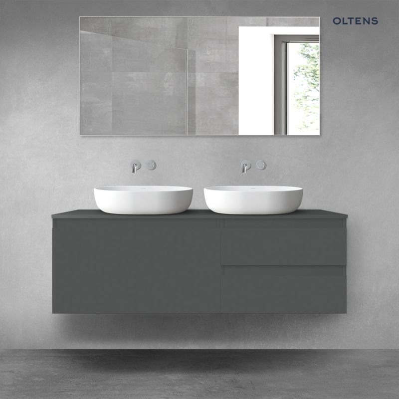 Vernal zestaw mebli łazienkowych 140 cm z blatem grafit mat OLTENS 68296400