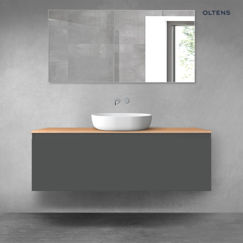 Vernal zestaw mebli łazienkowych 140 cm z blatem grafit mat/dąb OLTENS 68315400