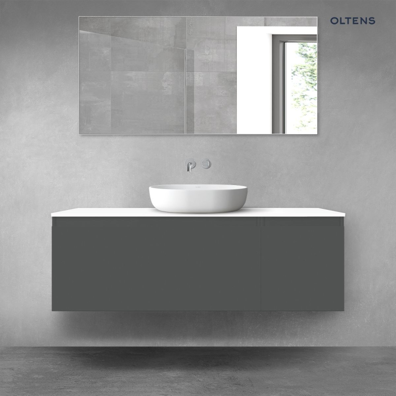 Vernal zestaw mebli łazienkowych 140 cm z blatem grafit mat/biały połysk OLTENS 68316400