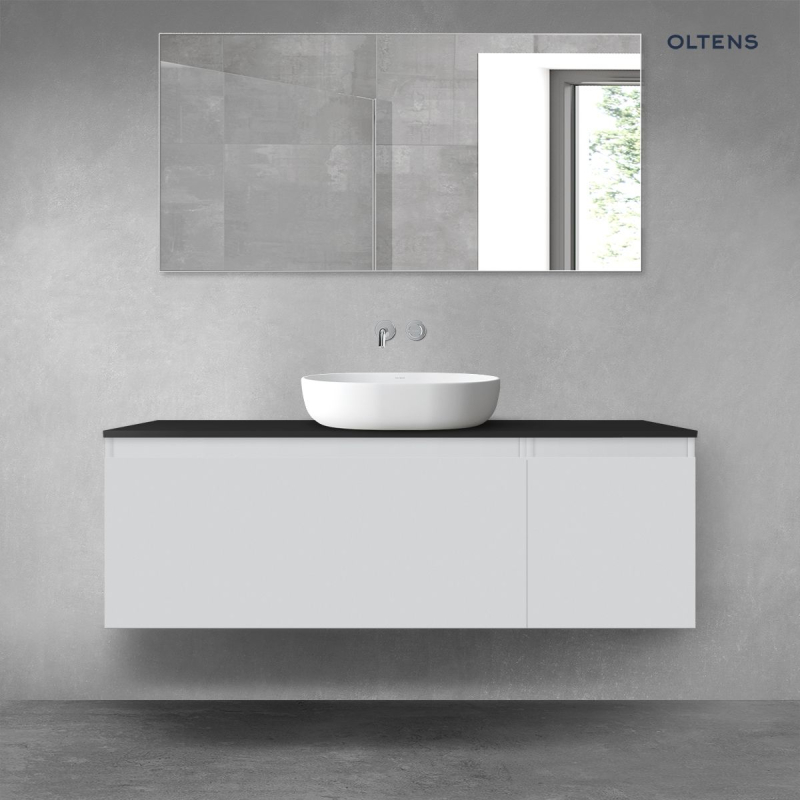Vernal zestaw mebli łazienkowych 140 cm z blatem szary mat/czarny mat OLTENS 68317700