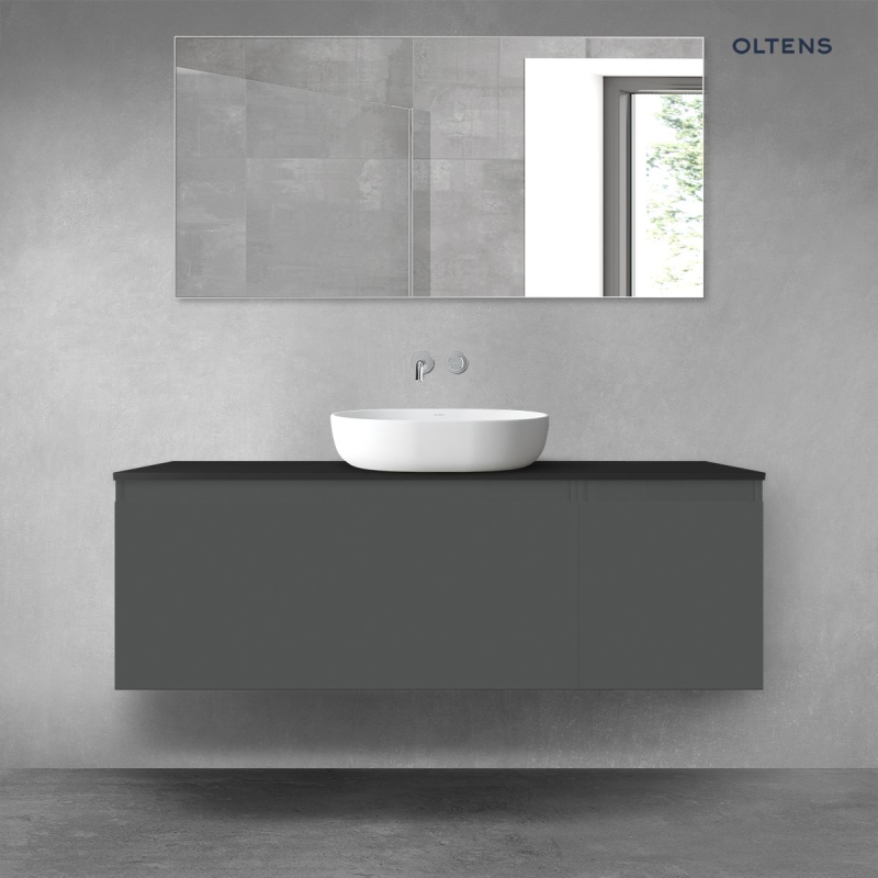 Vernal zestaw mebli łazienkowych 140 cm z blatem grafit mat/czarny mat OLTENS 68319400